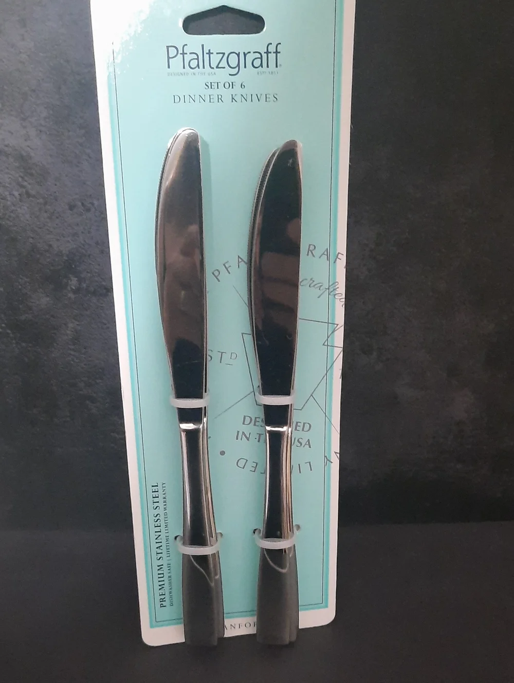 Set Of 6 Pfaltzgraff Premium Stainless Steel Dinner Knives